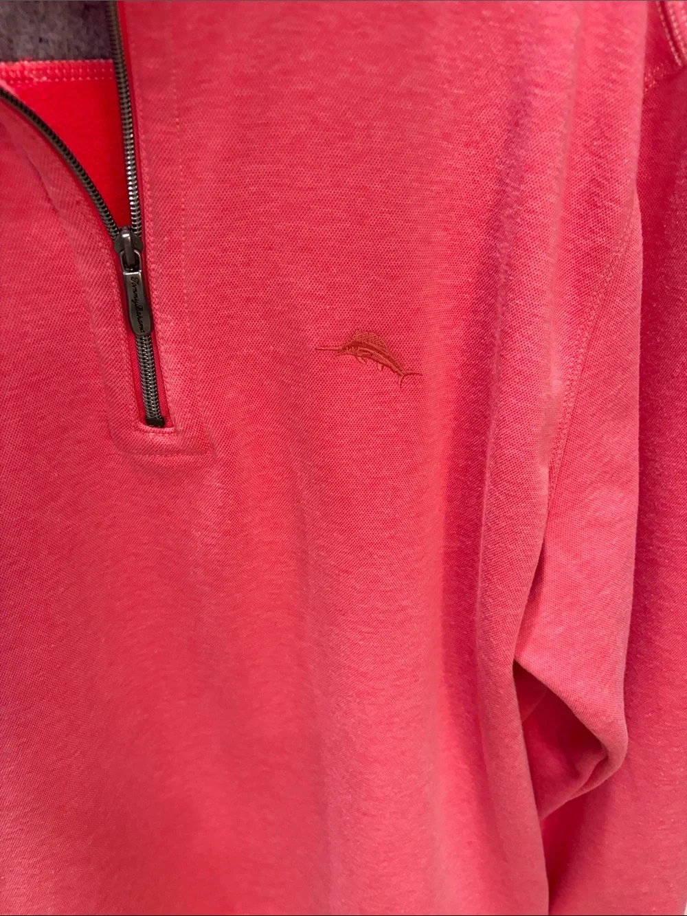 Tommy Bahama Men's Zip-Front Pullover Sweater in Coral